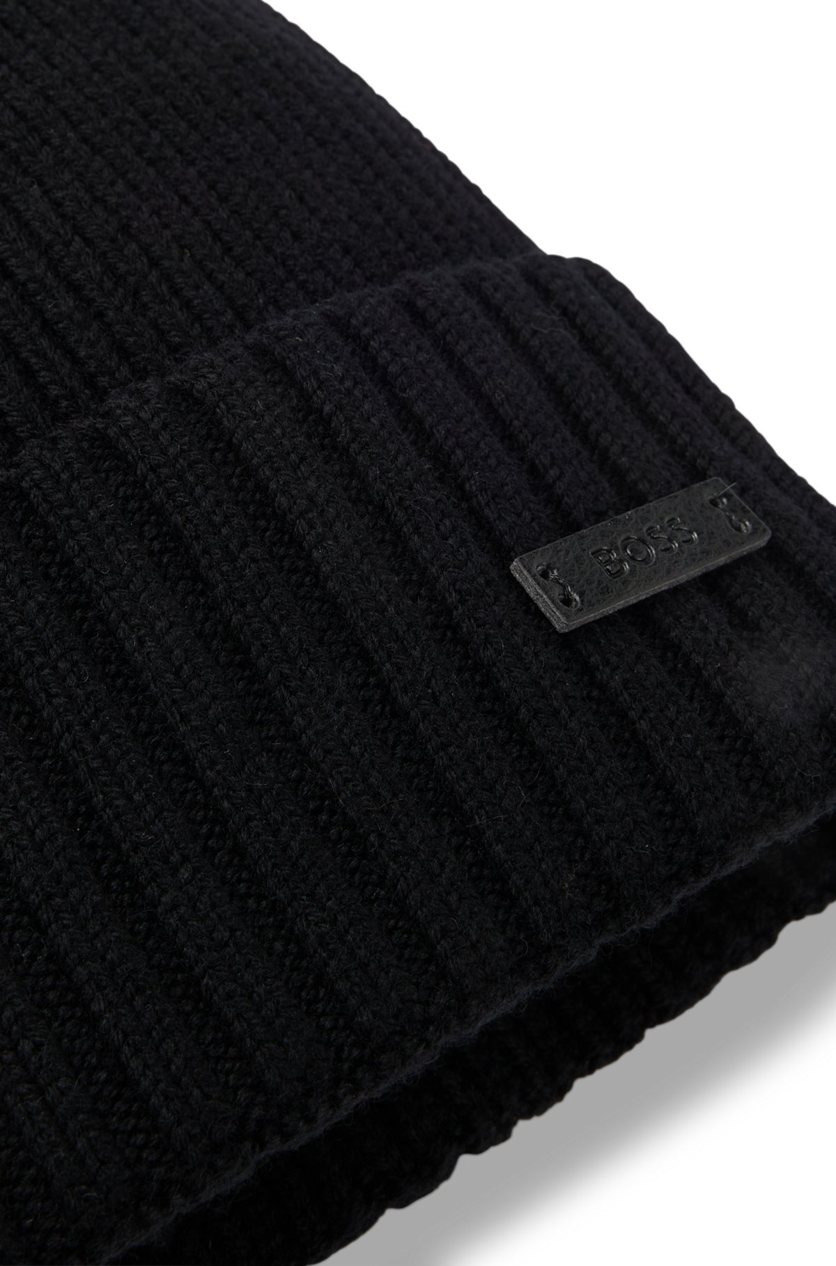 BEANIE HAT IN VIRGIN WOOL WITH LOGO PLAQUE - 5