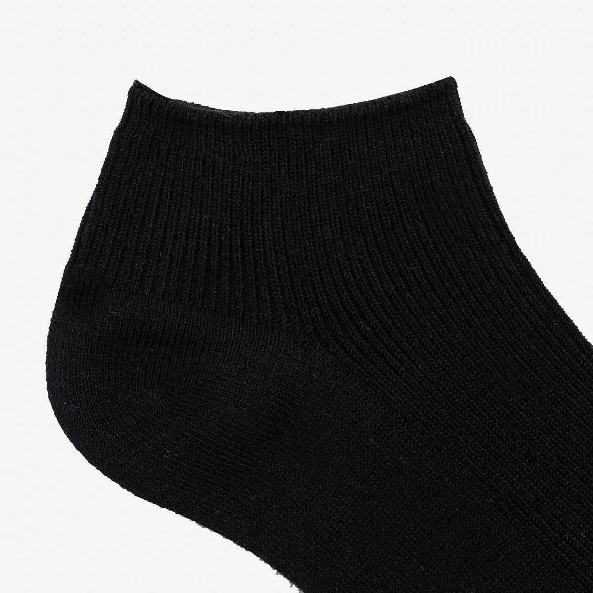 UTSS-BLK UTILITEES Mixed Cotton Sneaker Socks - Black - 3