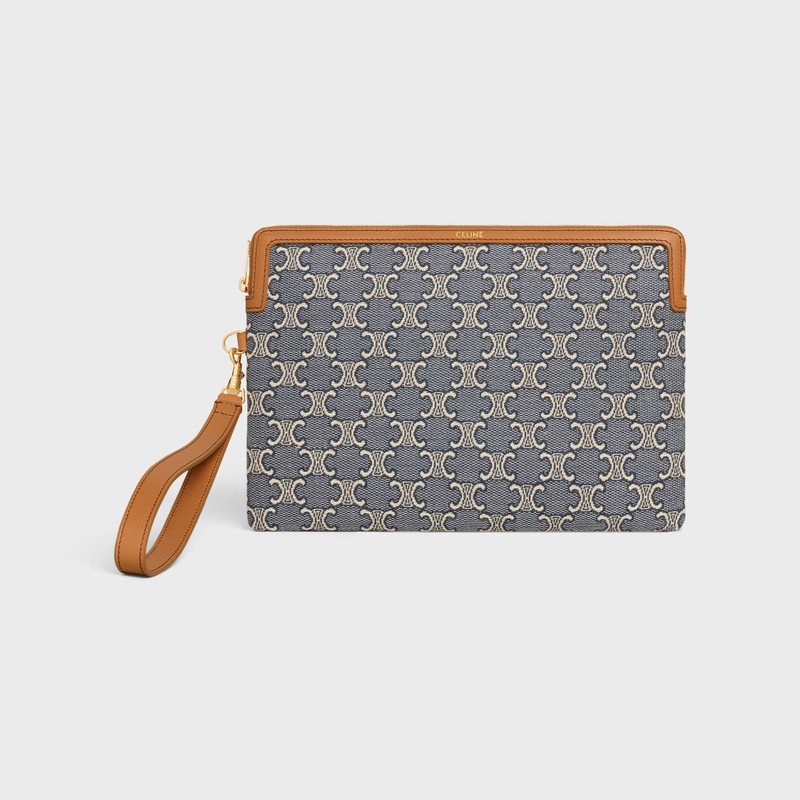 SMALL POUCH WITH STRAP CUIR TRIOMPHE IN JACQAURD TRIOMPHE ALL OVER 1