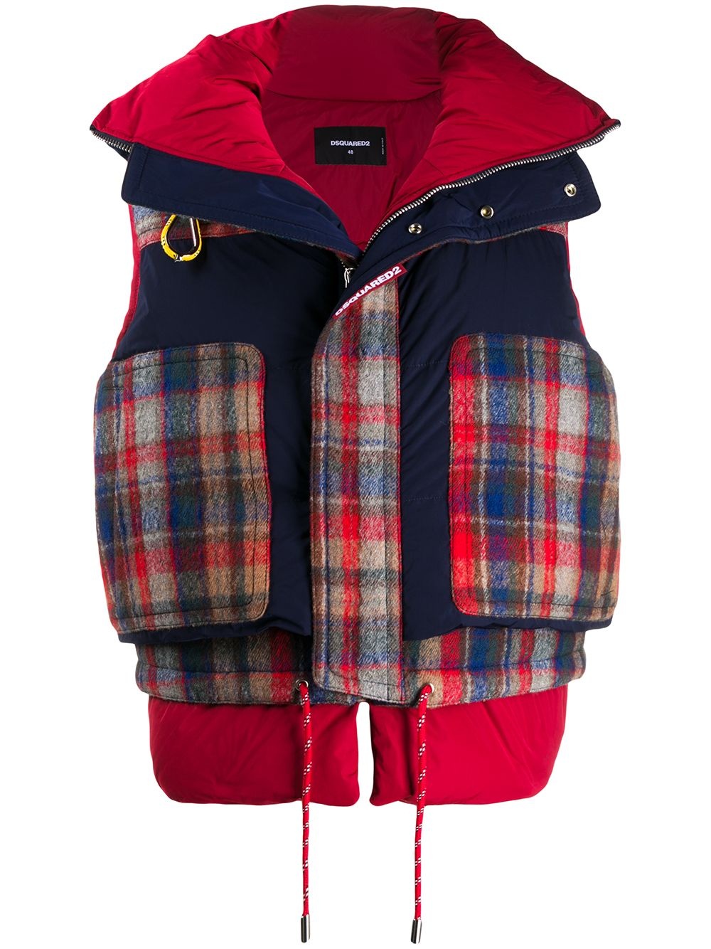 check padded panelled gilet - 1