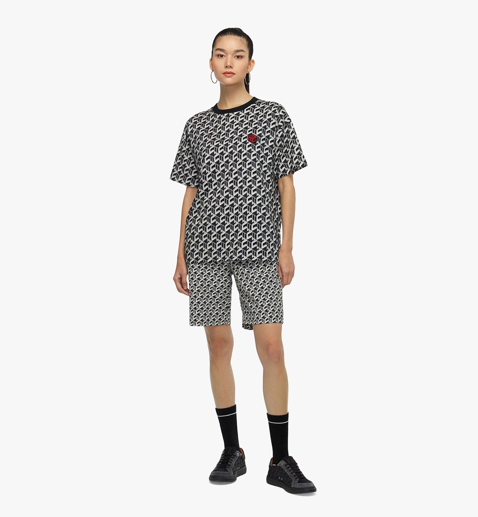 Women’s Cubic Monogram Print T-Shirt in Organic Cotton - 4