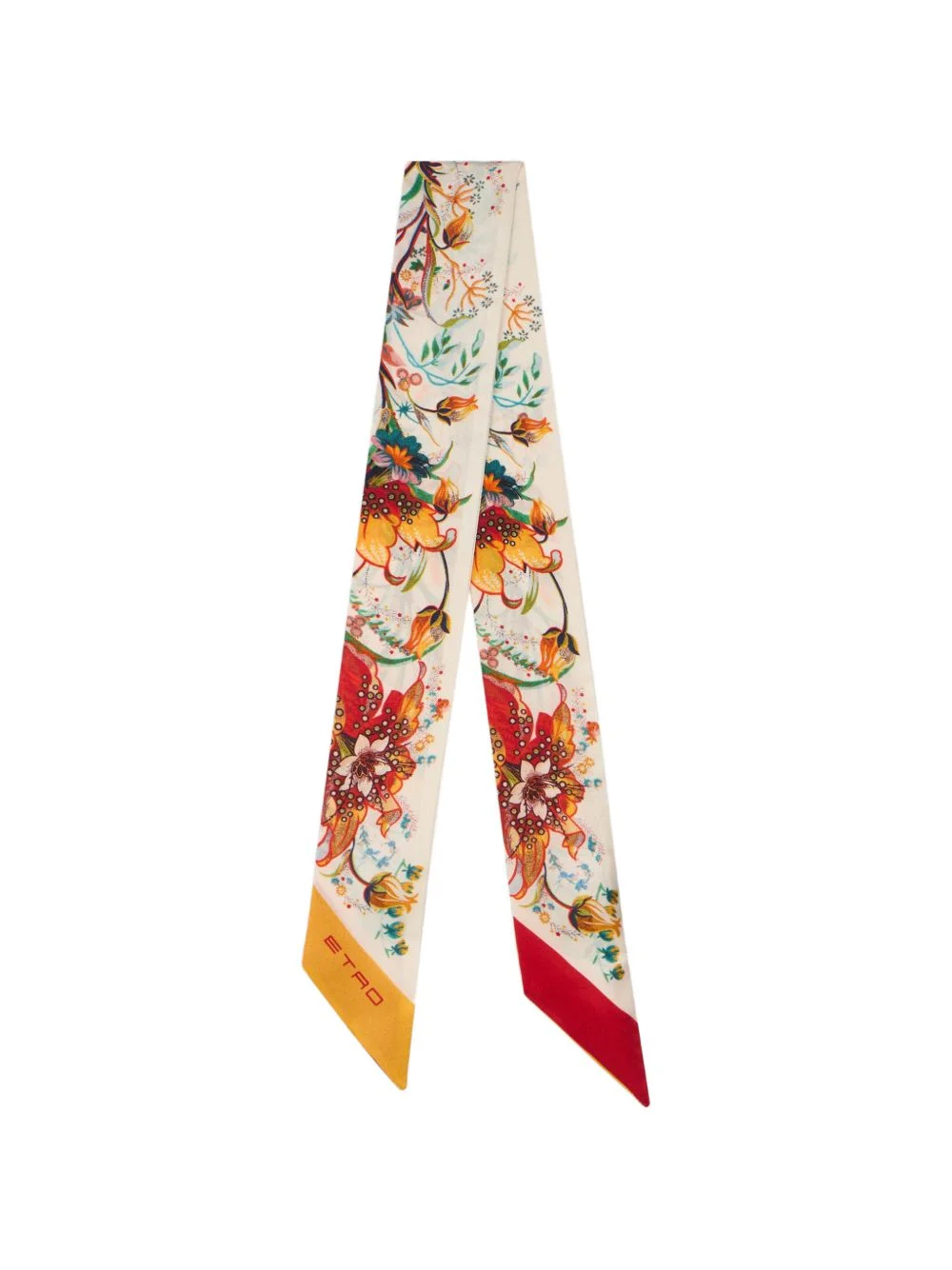 floral-motif silk scarf - 1