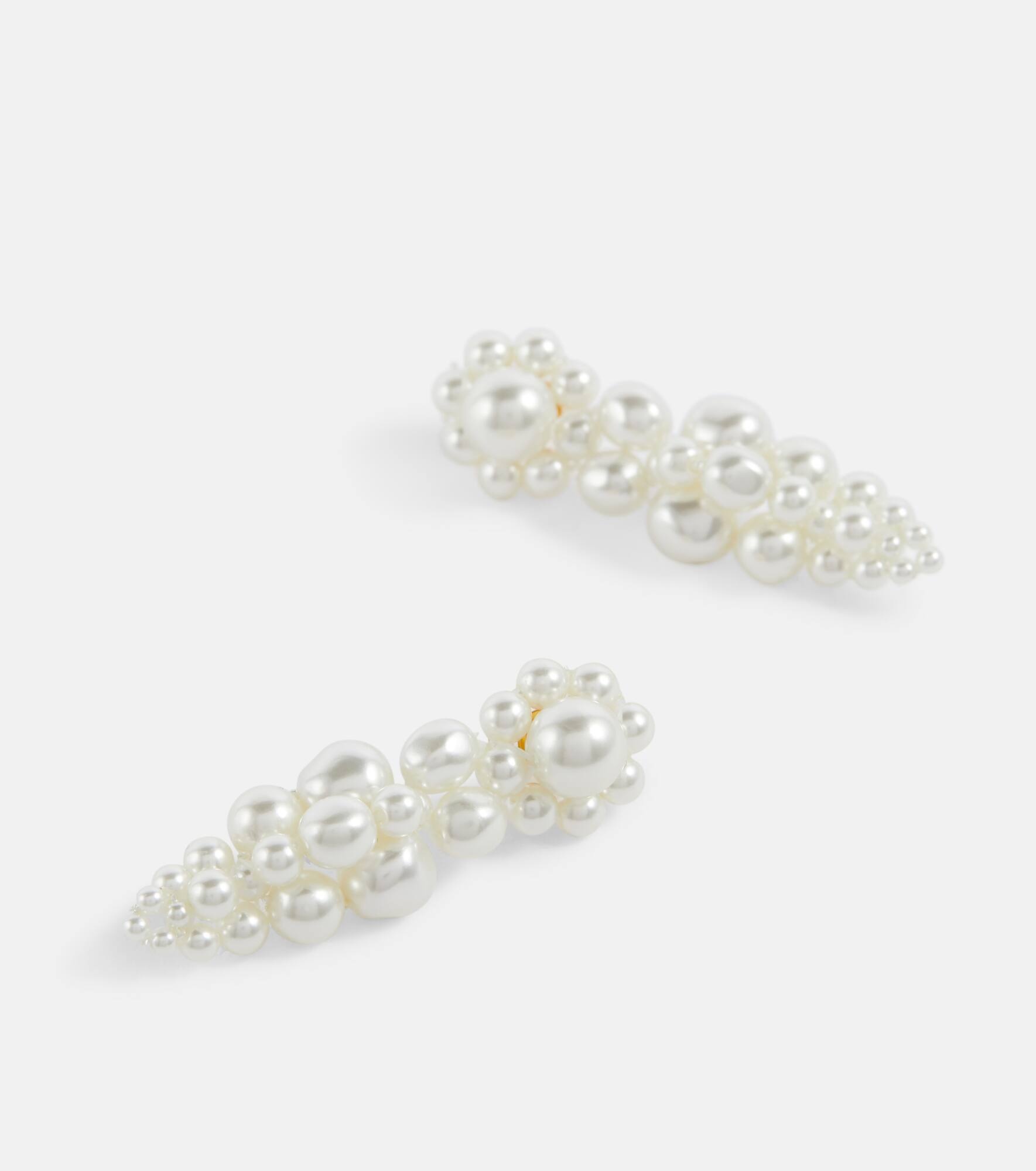 Faux pearl drop earrings - 4