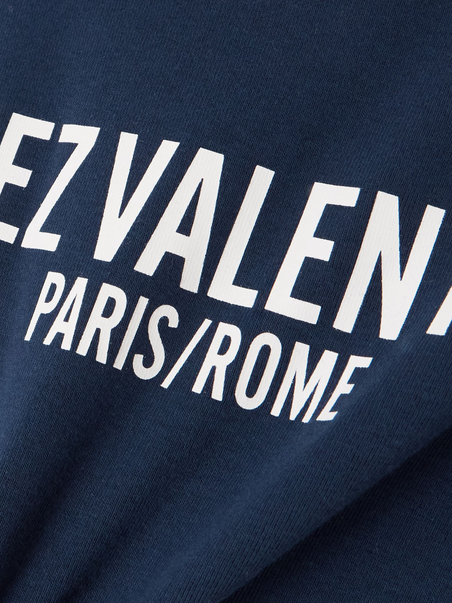 Chez Valentino printed cotton-jersey T-shirt Navy - 5