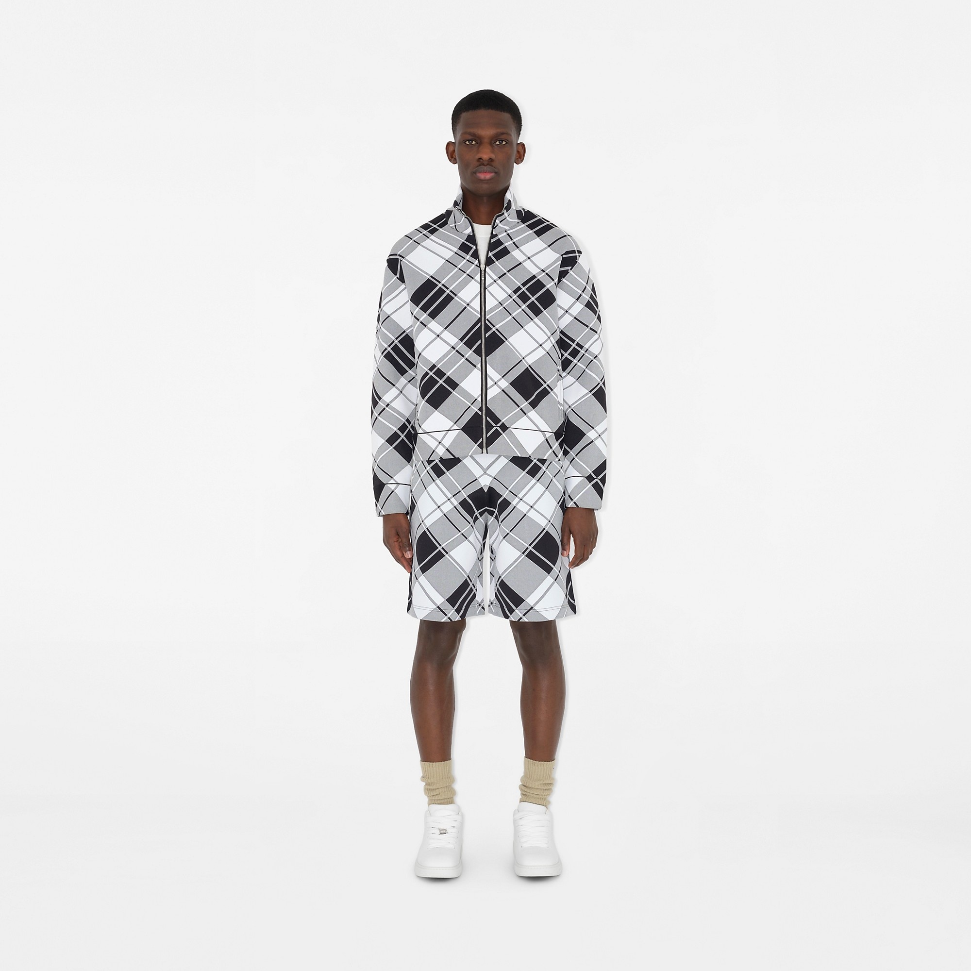 Check Nylon Blend Jacket - 2
