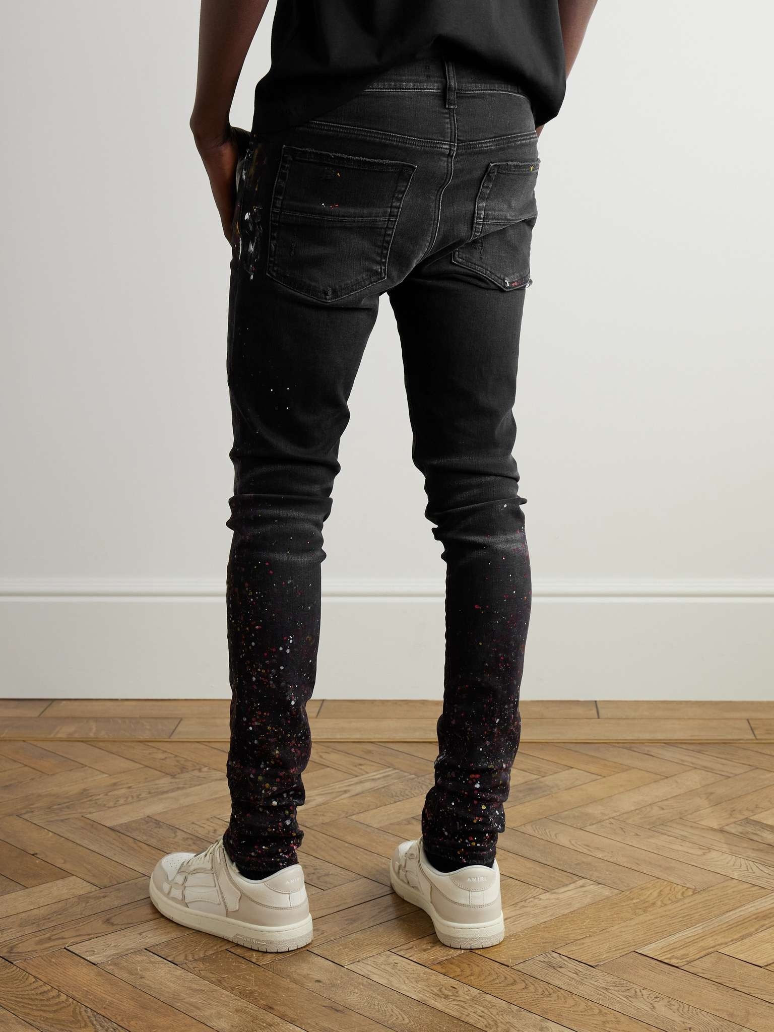 Skinny-Fit Paint-Splattered Jeans - 4