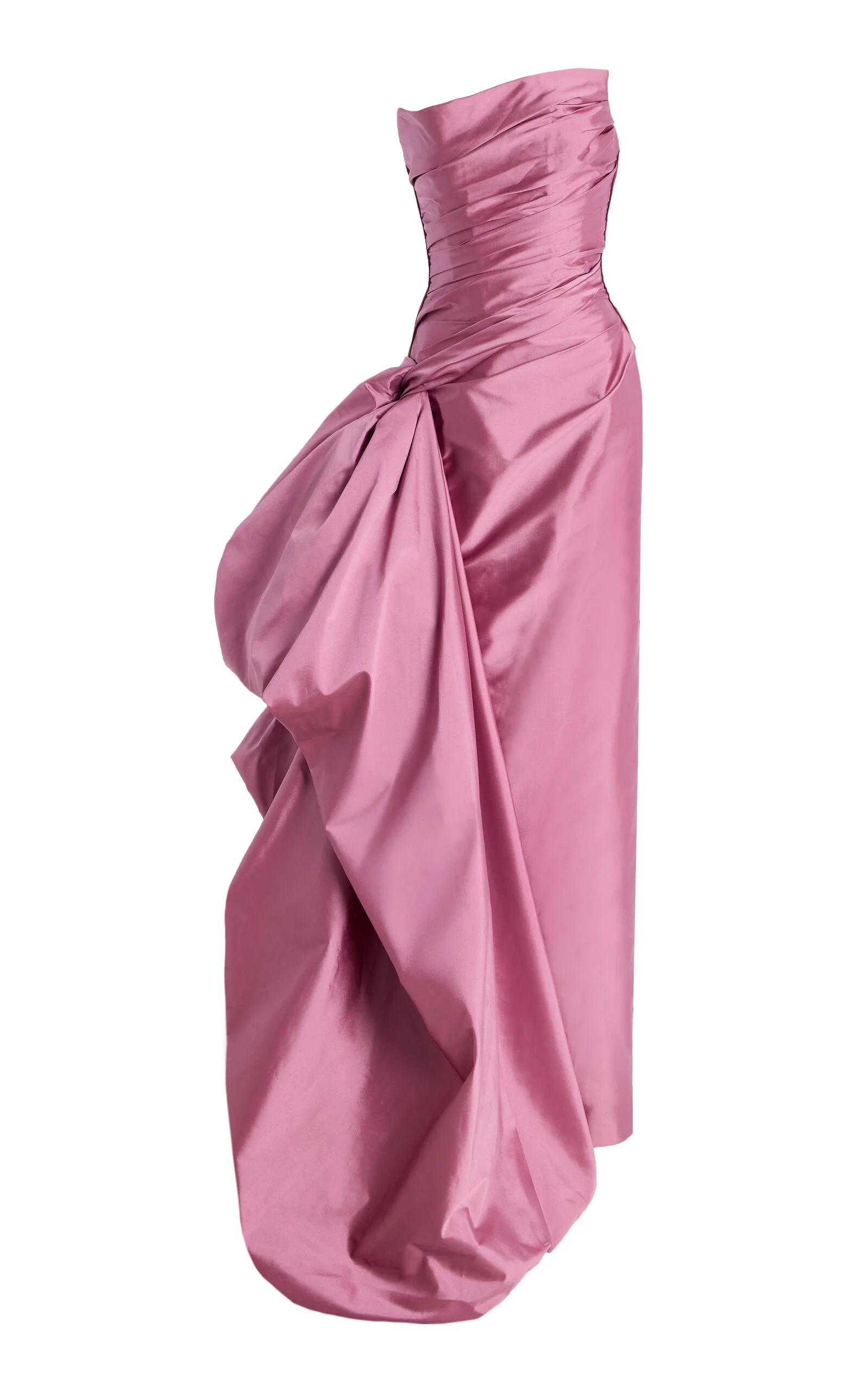 Exclusive Strapless Ruched Taffeta Gown pink - 1