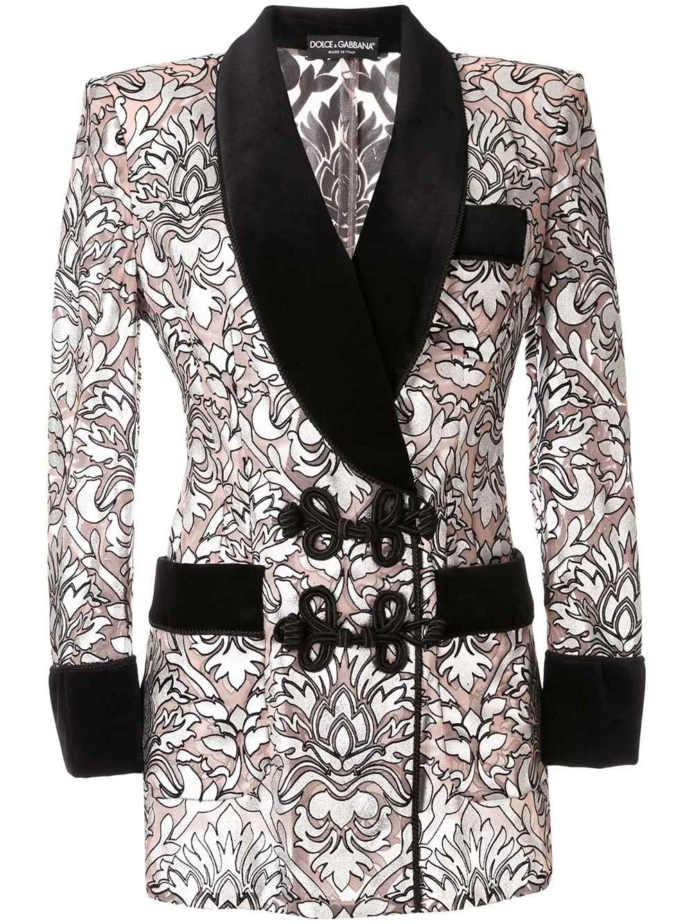 baroque print blazer - 1