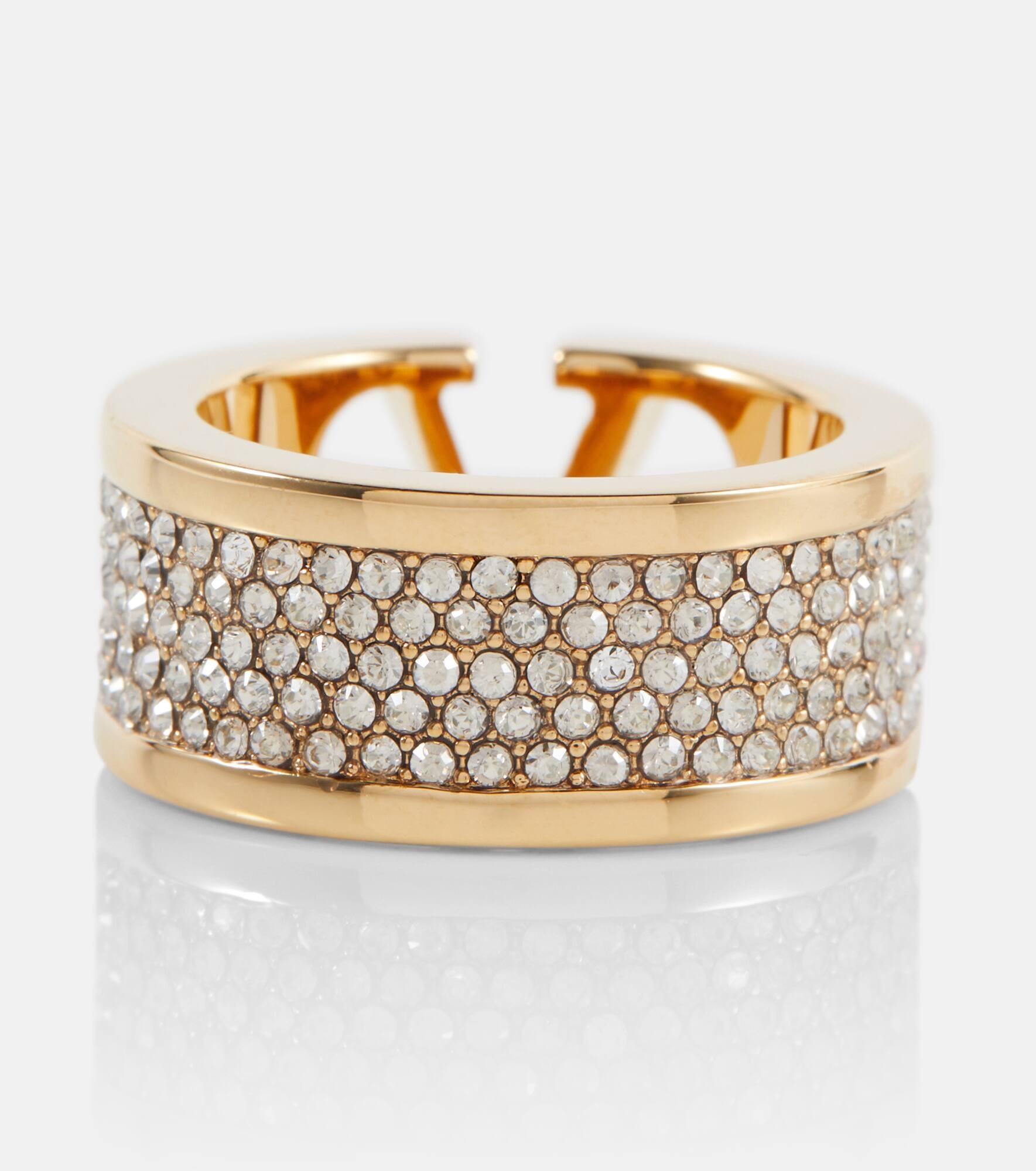 Valentino VLogo crystal-embellished ring | mytheresa