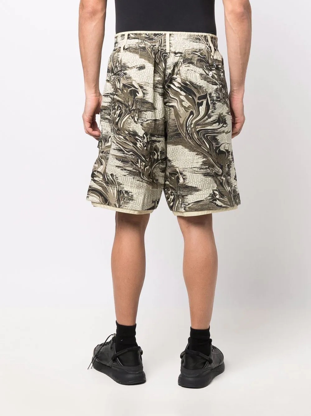 marbled-print bermuda shorts - 4