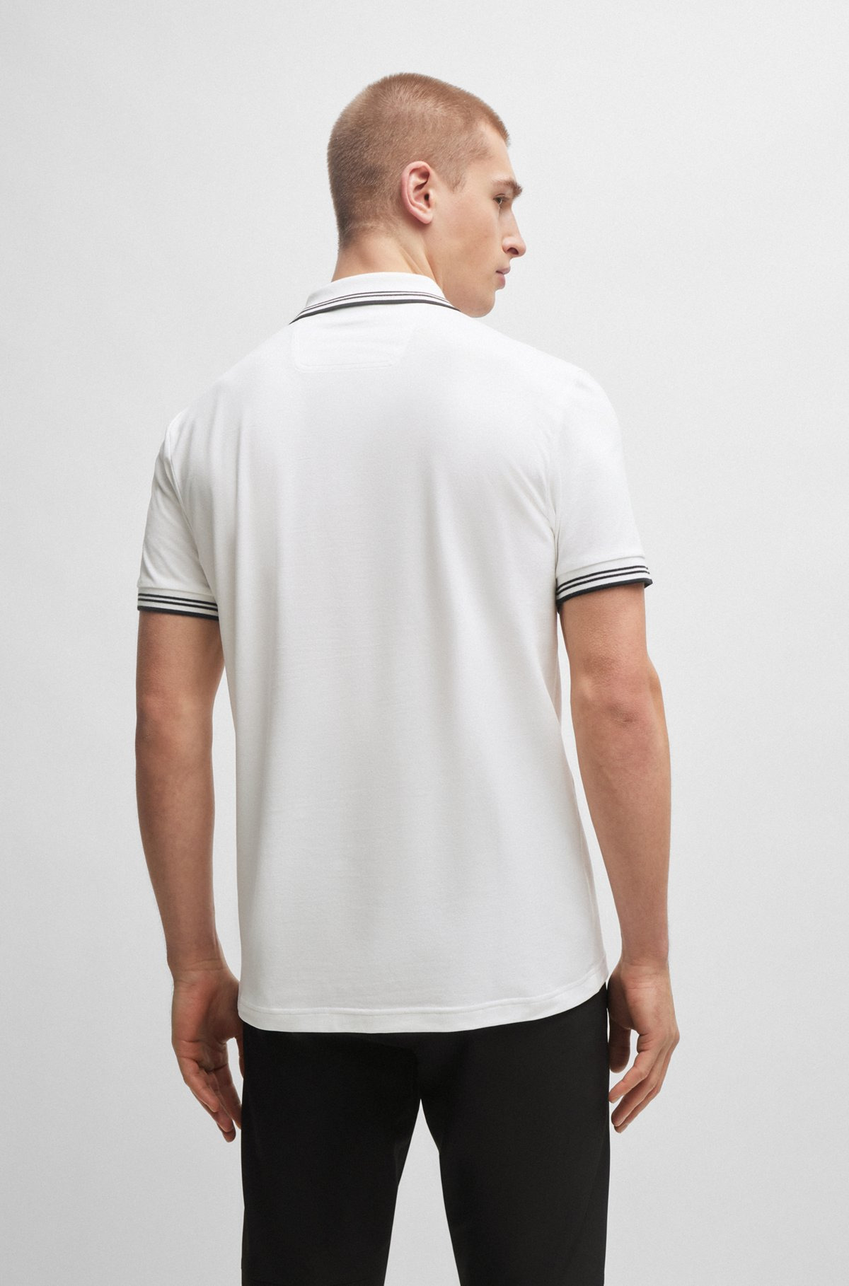 STRETCH-COTTON SLIM-FIT POLO SHIRT WITH BRANDING - 5