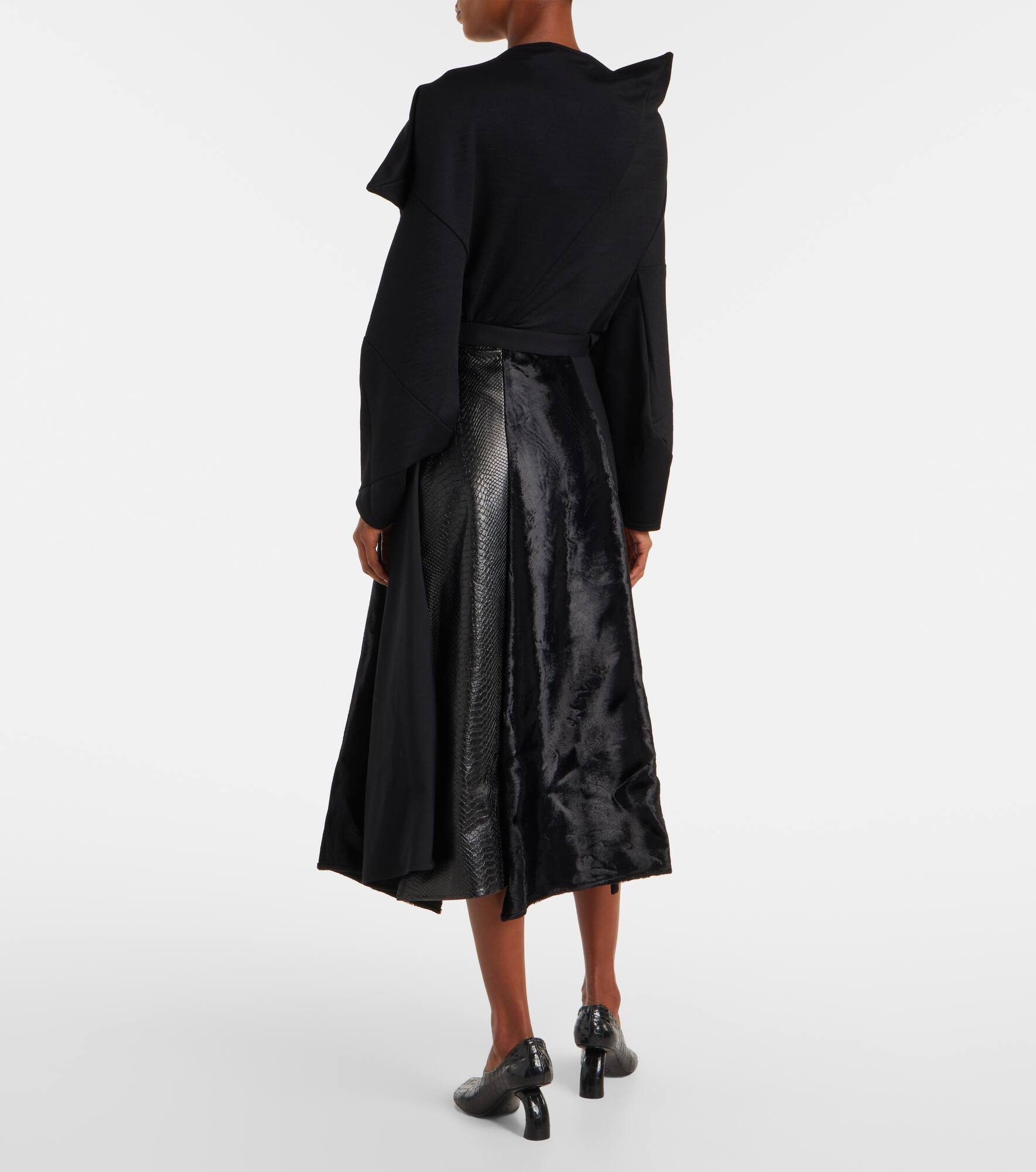 High-rise wool-blend maxi skirt - 3