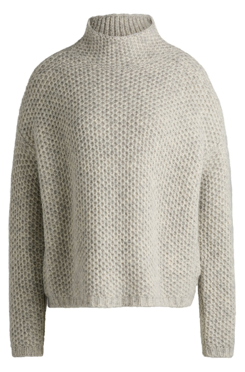 FUNNEL-NECK SWEATER WITH RICE-CORN STRUCTURE 1