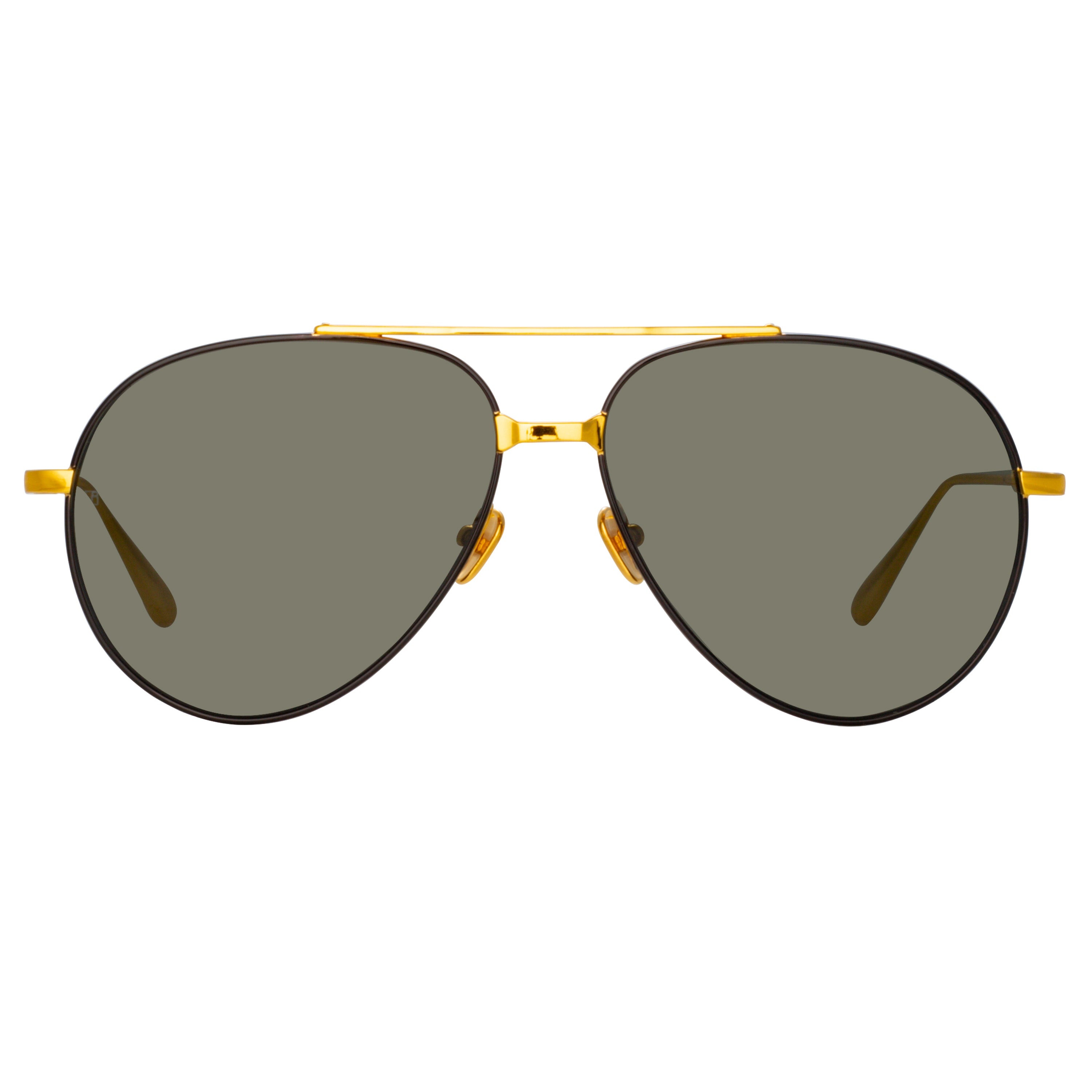 MARCELO AVIATOR SUNGLASSES IN BLACK AND YELLOW GOLD - 1