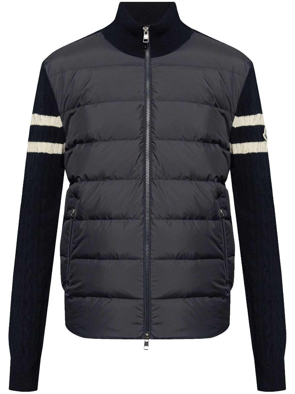 Moncler knitted-panels puffer jacket farfetch REVERSIBLE