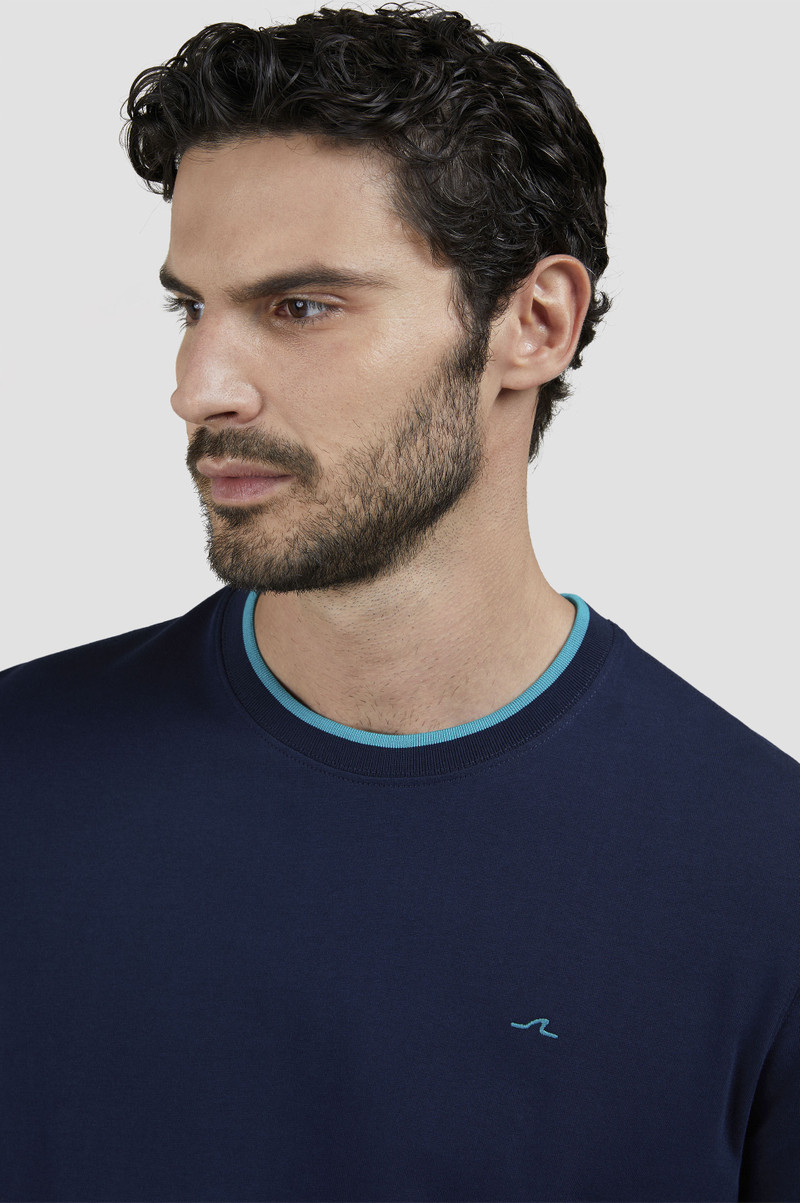 COTTON JERSEY T-SHIRT WITH CONTRAST DETAILS 4
