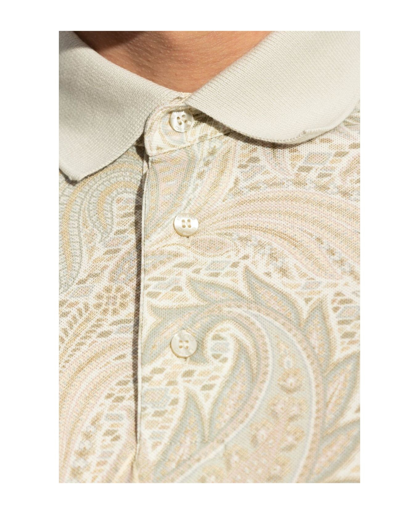 Paisley Printed Short Sleeved Polo Shirt - 5