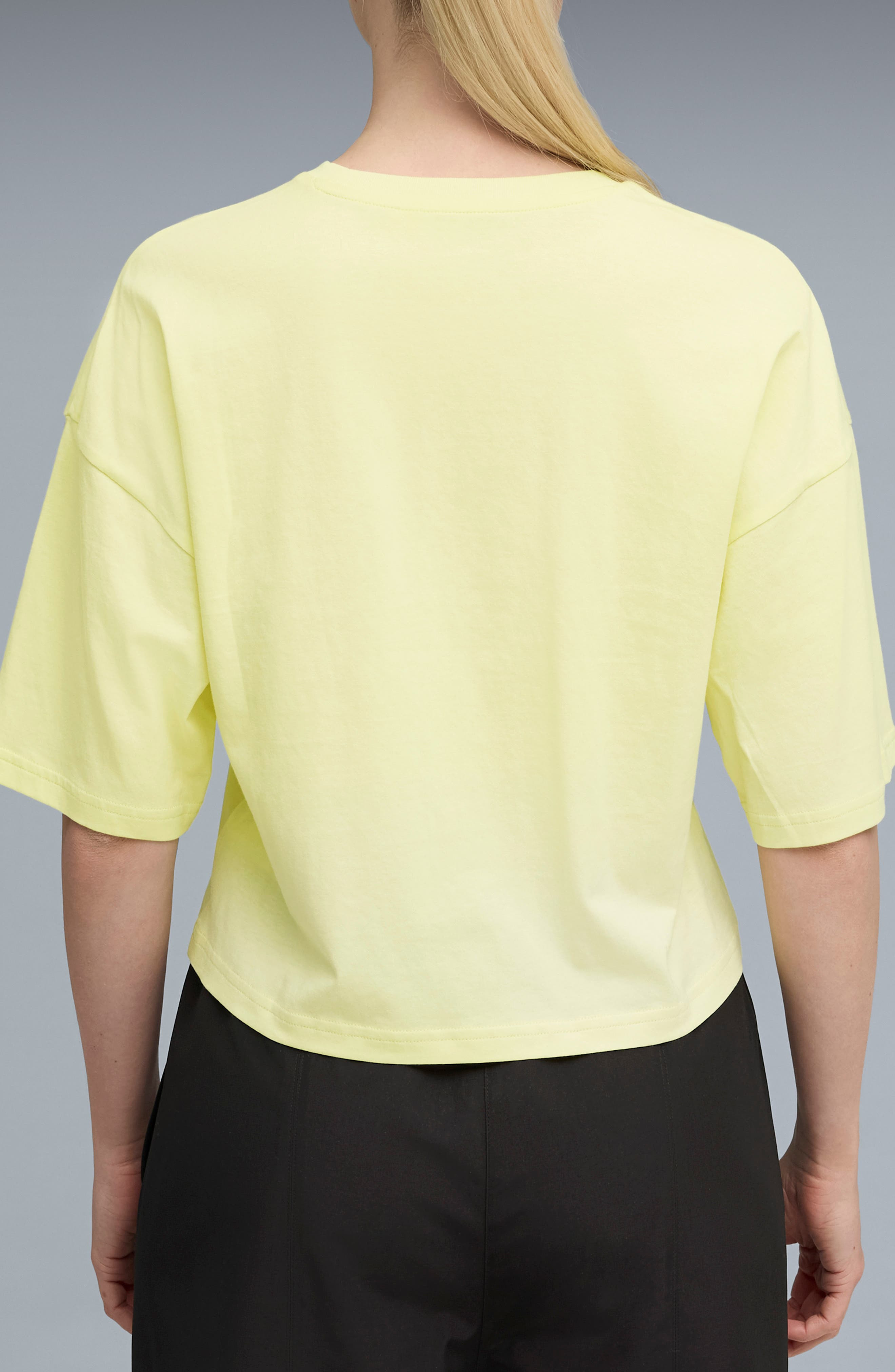 PUMA Oversize Crop Cotton T-Shirt in Gold Moon at Nordstrom - 2