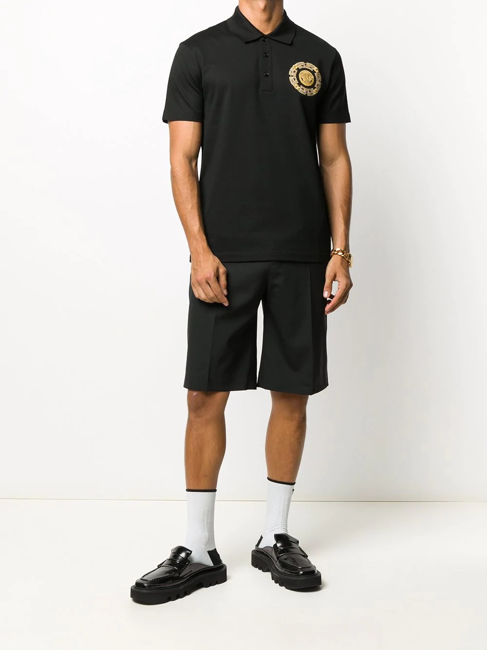 Medusa embroidered polo shirt  - 2