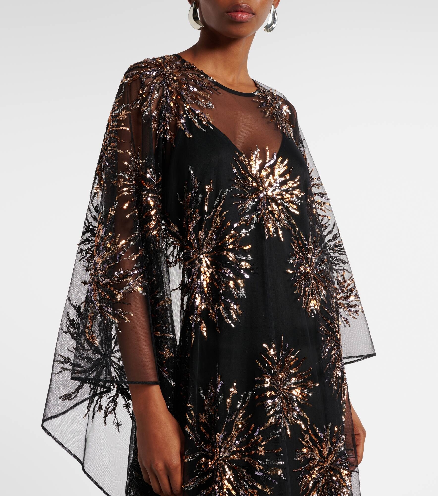 Gran Soleil embellished tulle kaftan - 4