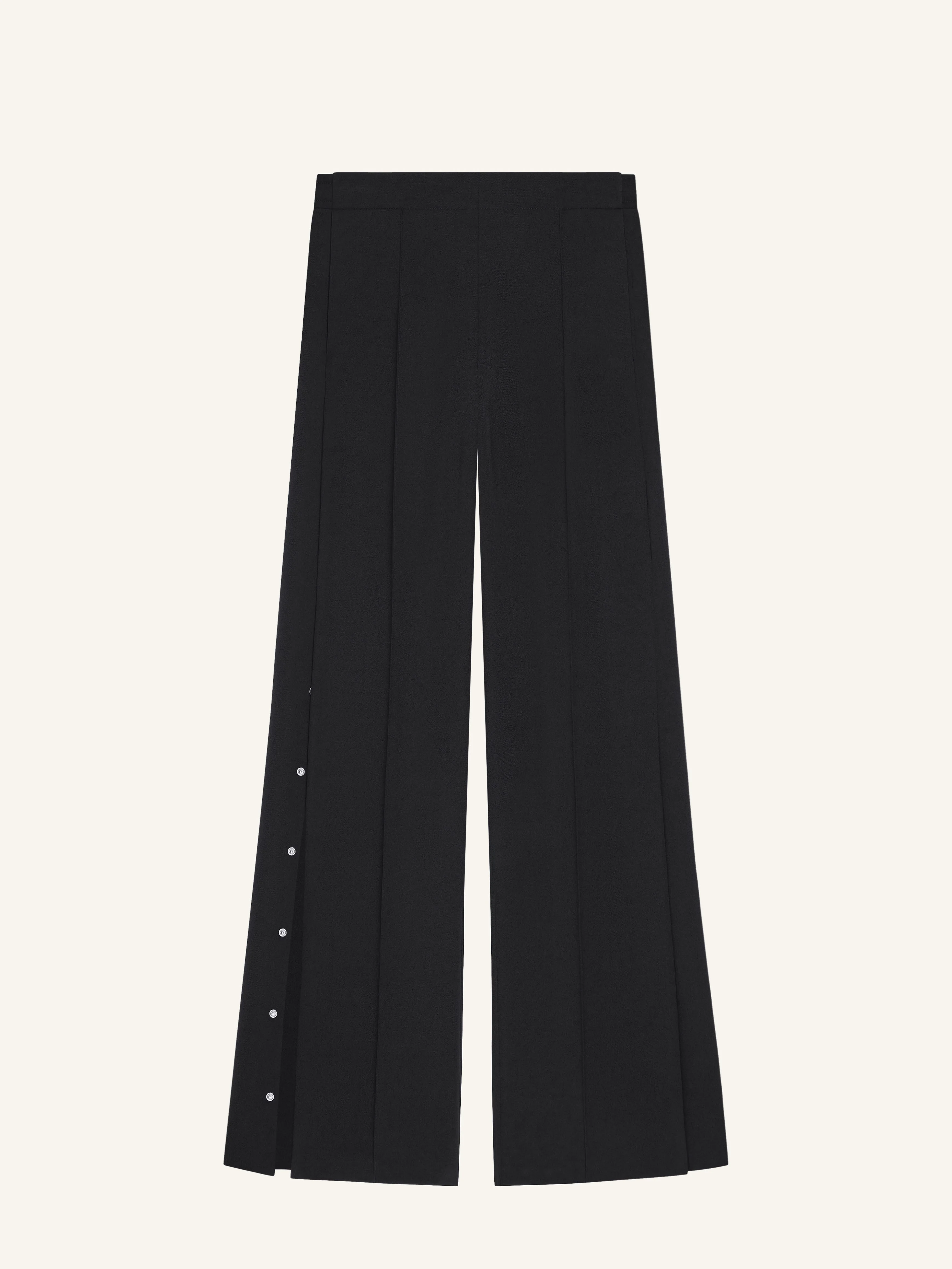 SNAP TWILL FLARE PANTS - 1