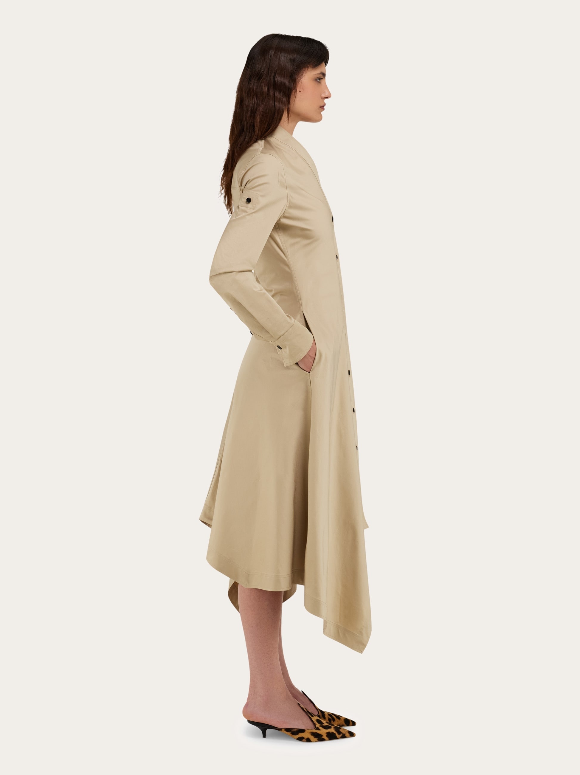 Shirt dress with handkerchief hem - 3