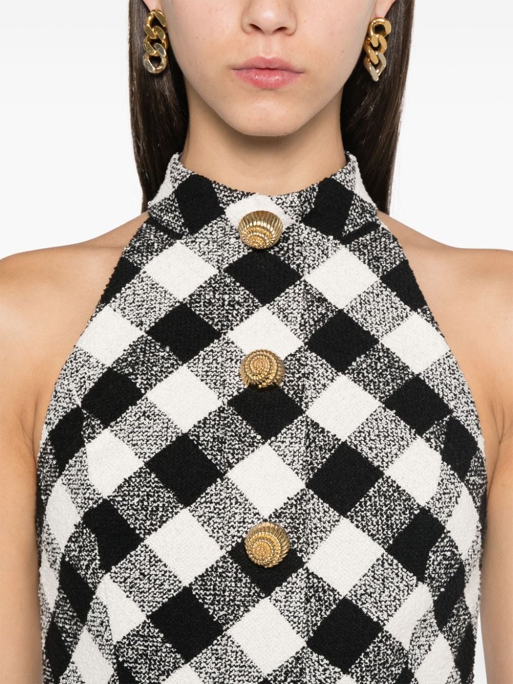 halterneck mini dress - 5