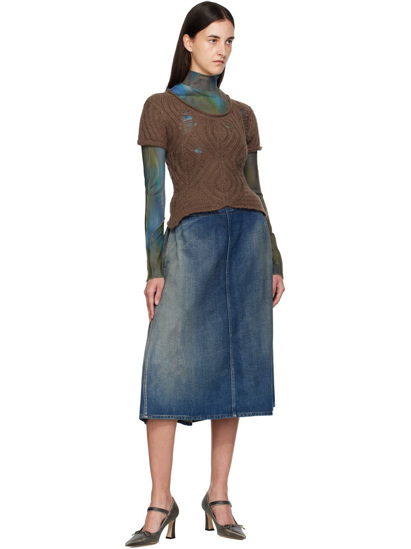 Andersson Bell Brown & Green Cap Sleeve Sweater Layered T-shirt outlook