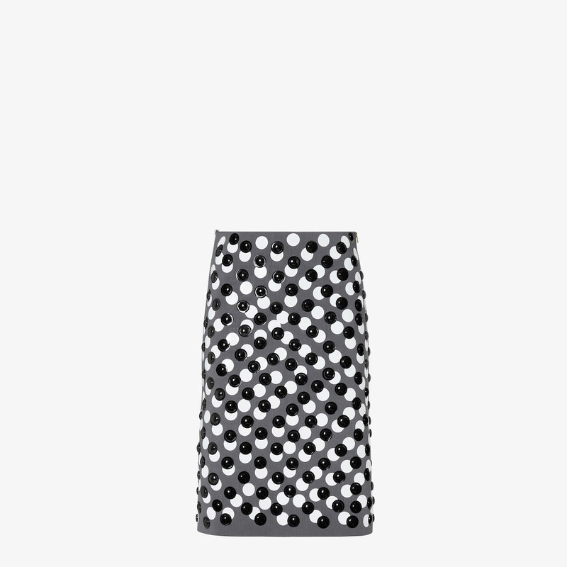 Skirt Black and white polka-dot viscose skirt 1