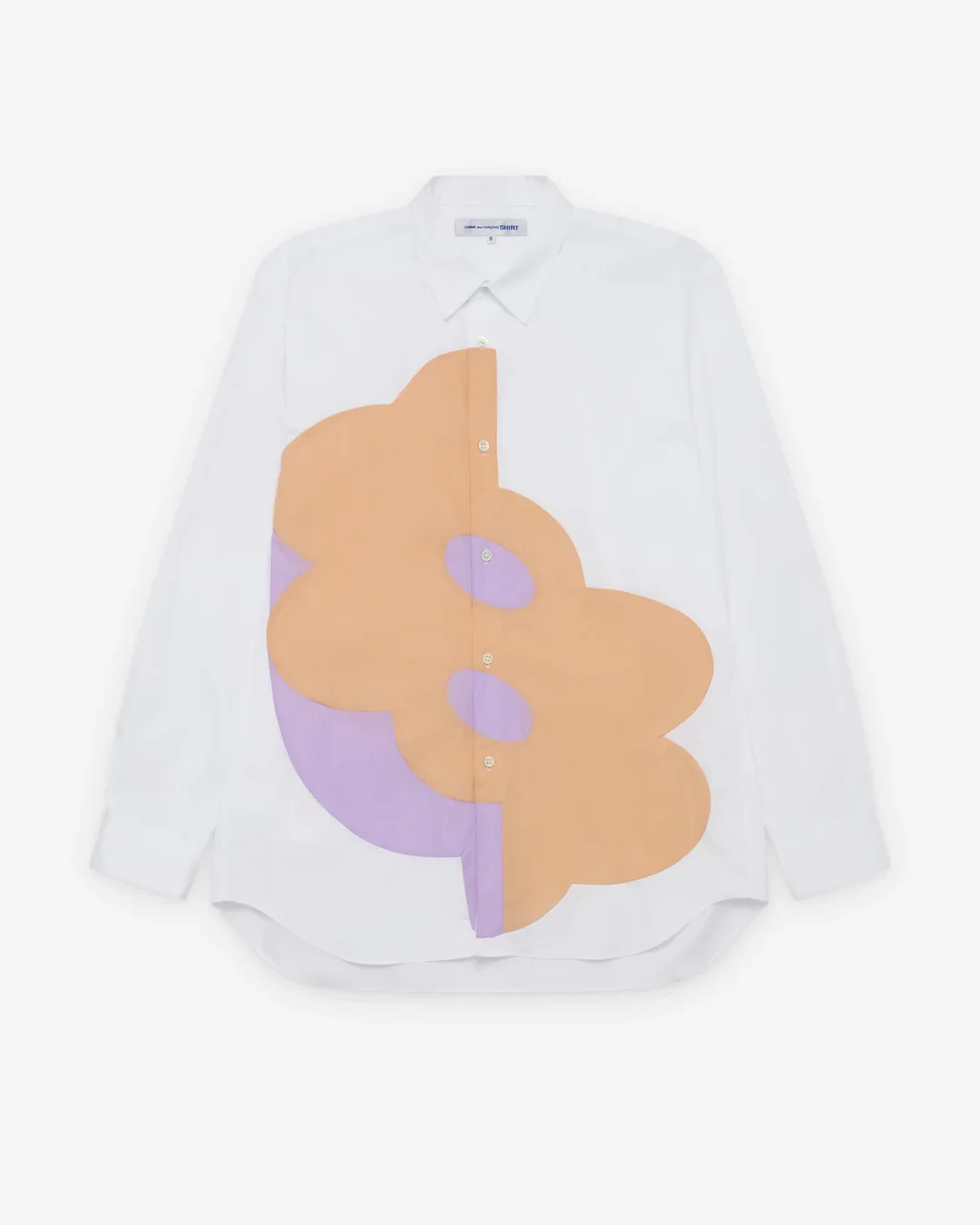 Bold Pattern Print White Button Shirt - 1