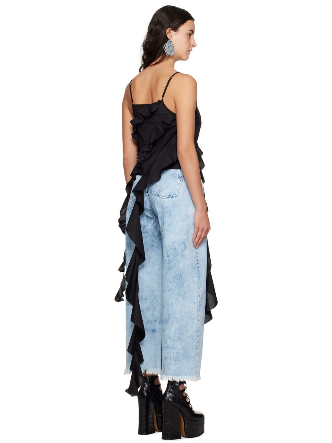 Black Ruffle Tank Top - 3