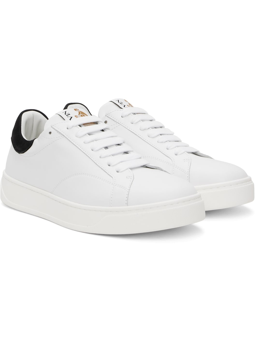 White DDB0 Leather & Suede Sneakers - 4