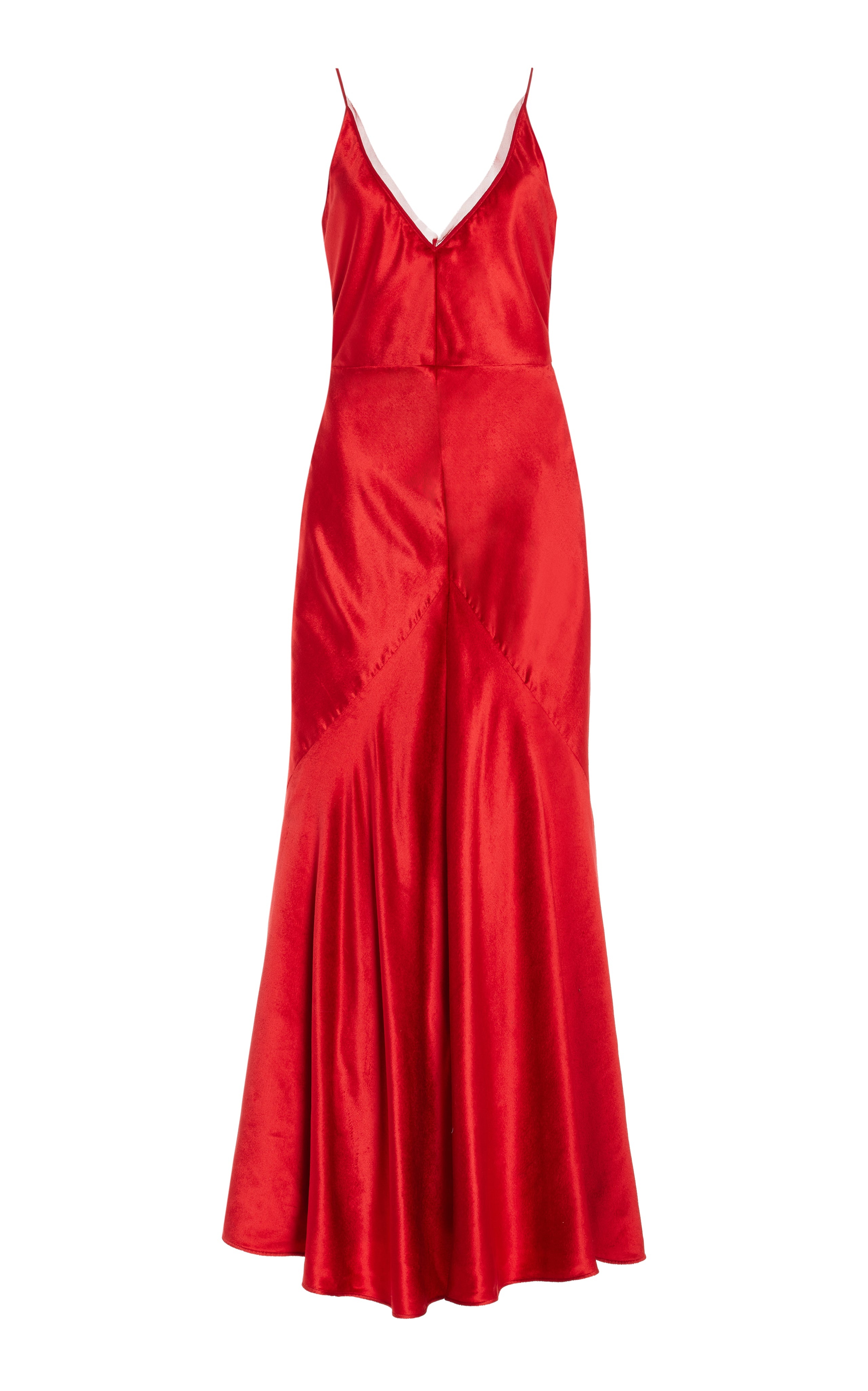 Brigita Dress in Scarlet Red Silk Velvet - 1