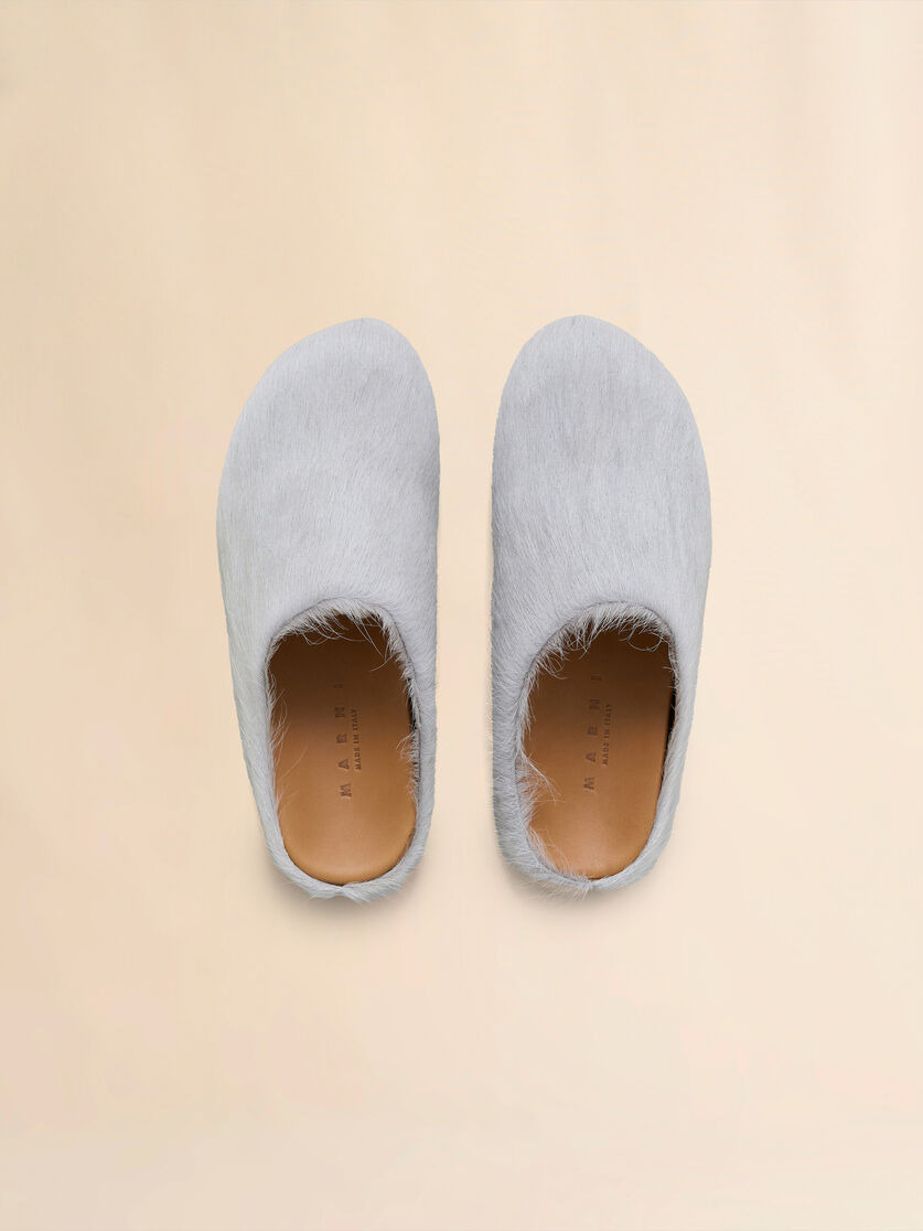 GREY LONG HAIR CALFSKIN FUSSBETT SABOT - 4