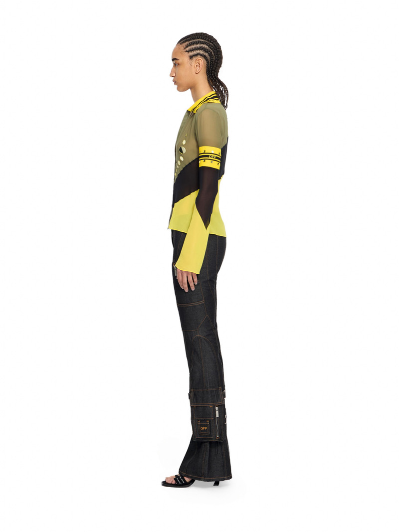Geo Mirror Ribbed Color Block Shirt 3