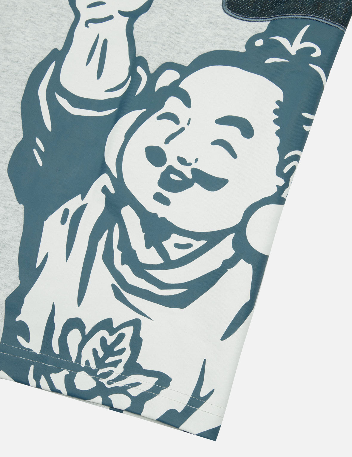 GODHEAD PRINT AND SEAGULL EMBROIDERY LOOSE FIT T-SHIRT - 8