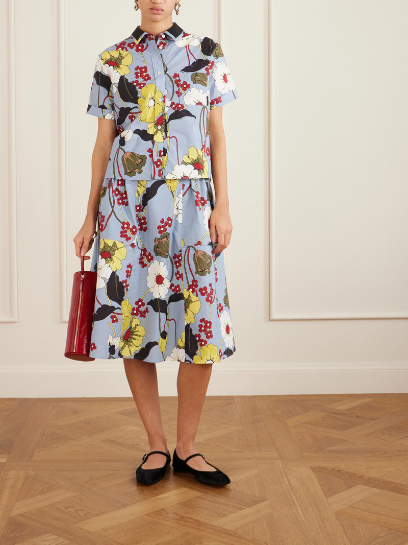 Marni Cropped Floral-print Cotton-poplin Shirt outlook