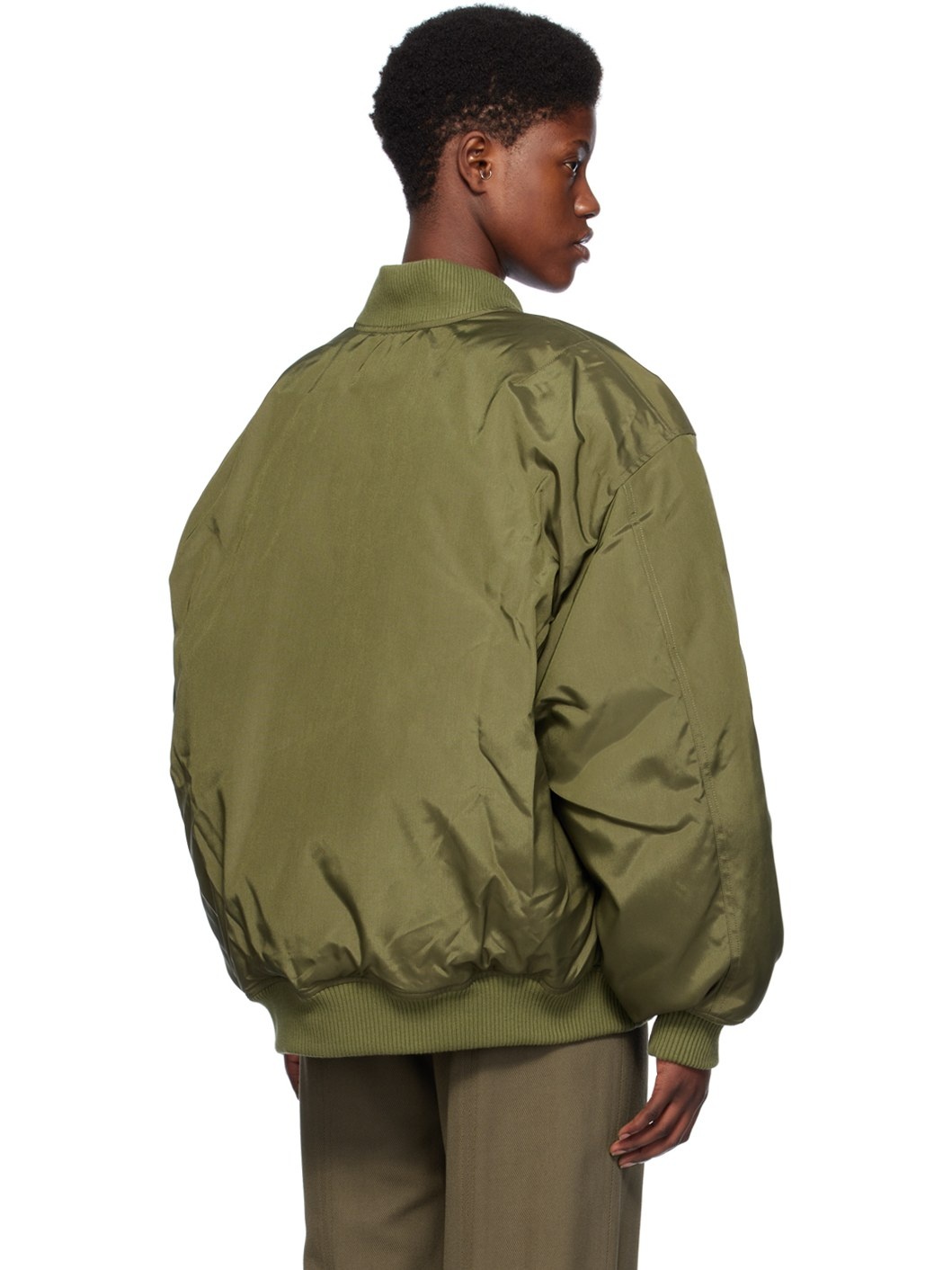 Khaki Reversible Down Bomber Jacket - 3