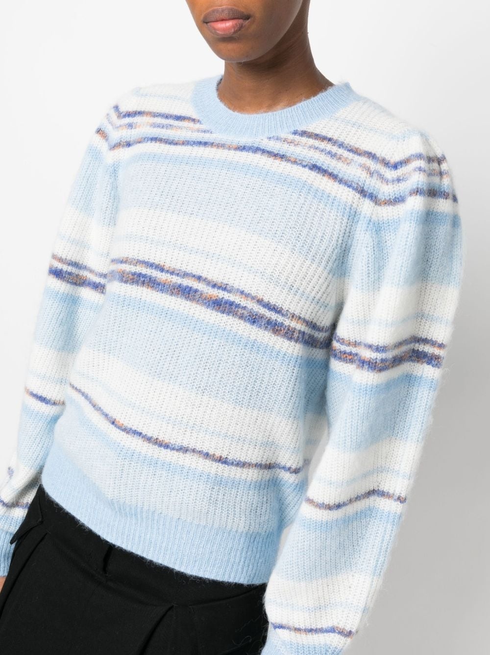 stripe-pattern crew-neck sweatshirt - 5