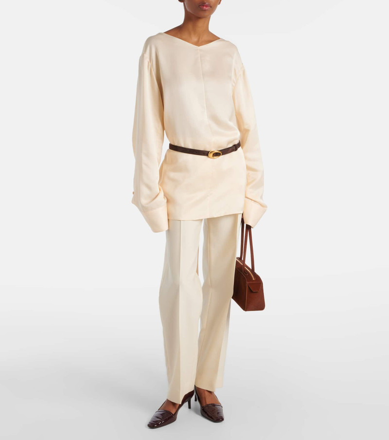 KHAITE Callen wool and silk straight pants outlook