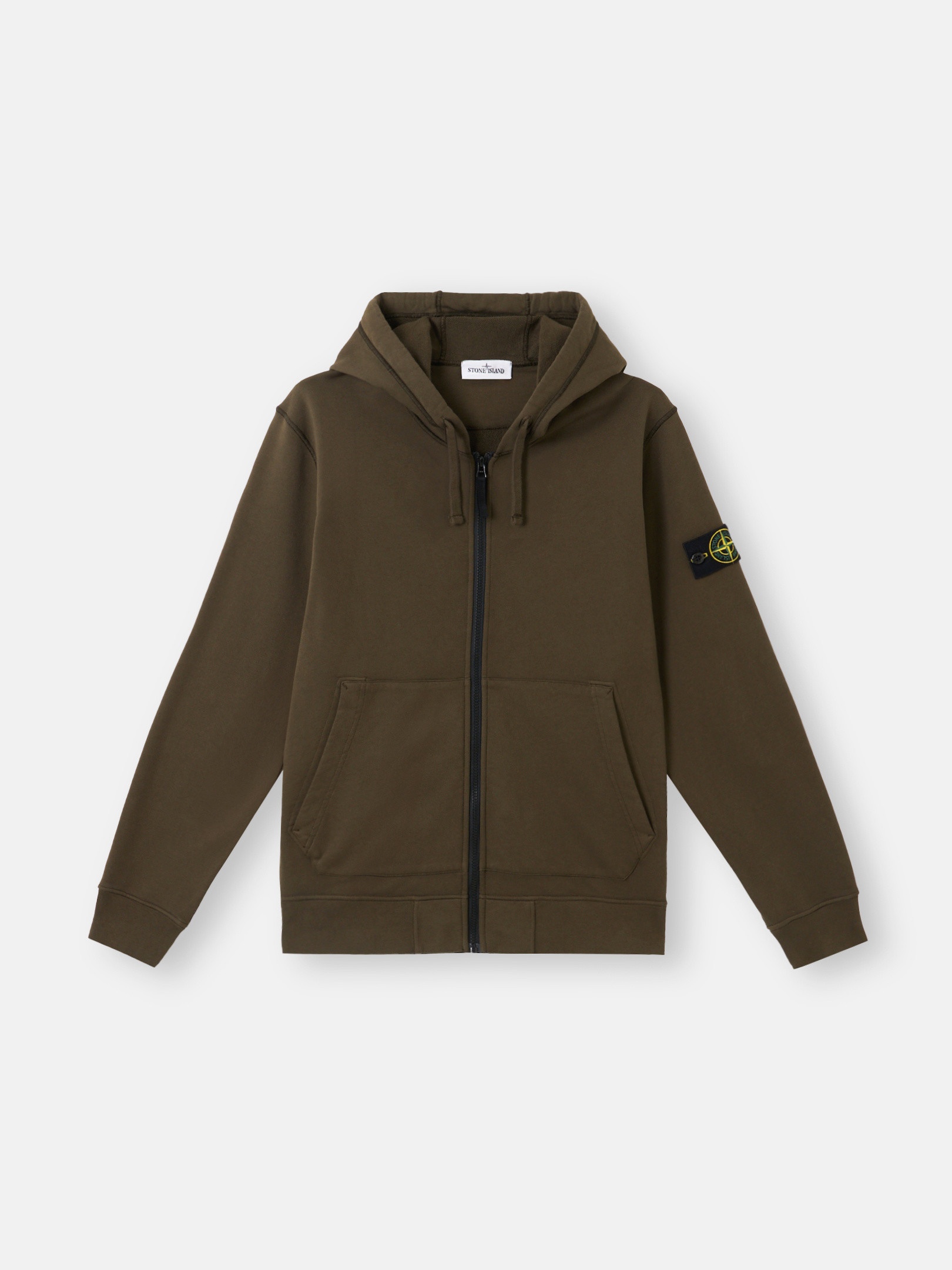 STONE ｜HOOD/ZIP-UP (60452 Stretch Cotton Fleece H Stone Island Men's Cotton Fleece Garment Dyed Zip Hoodie in