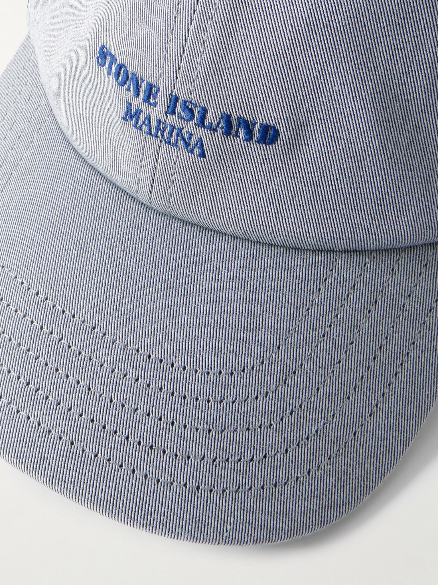 Marina Logo-Embroidered Cotton-Blend Gabardine Baseball Cap Blue - 3