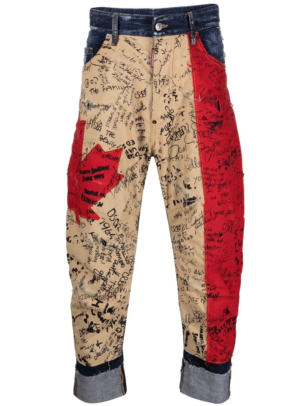 graffiti straight-leg jeans - 1