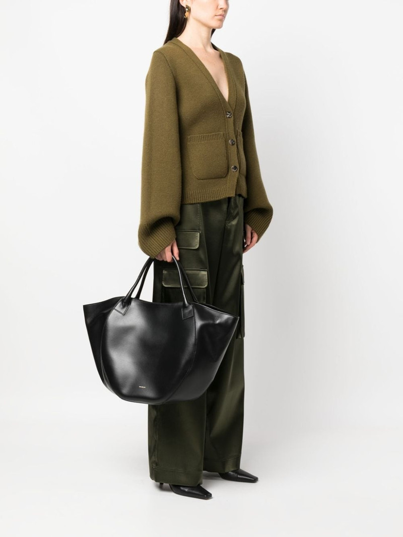 WANDLER logo-stamp leather tote bag outlook