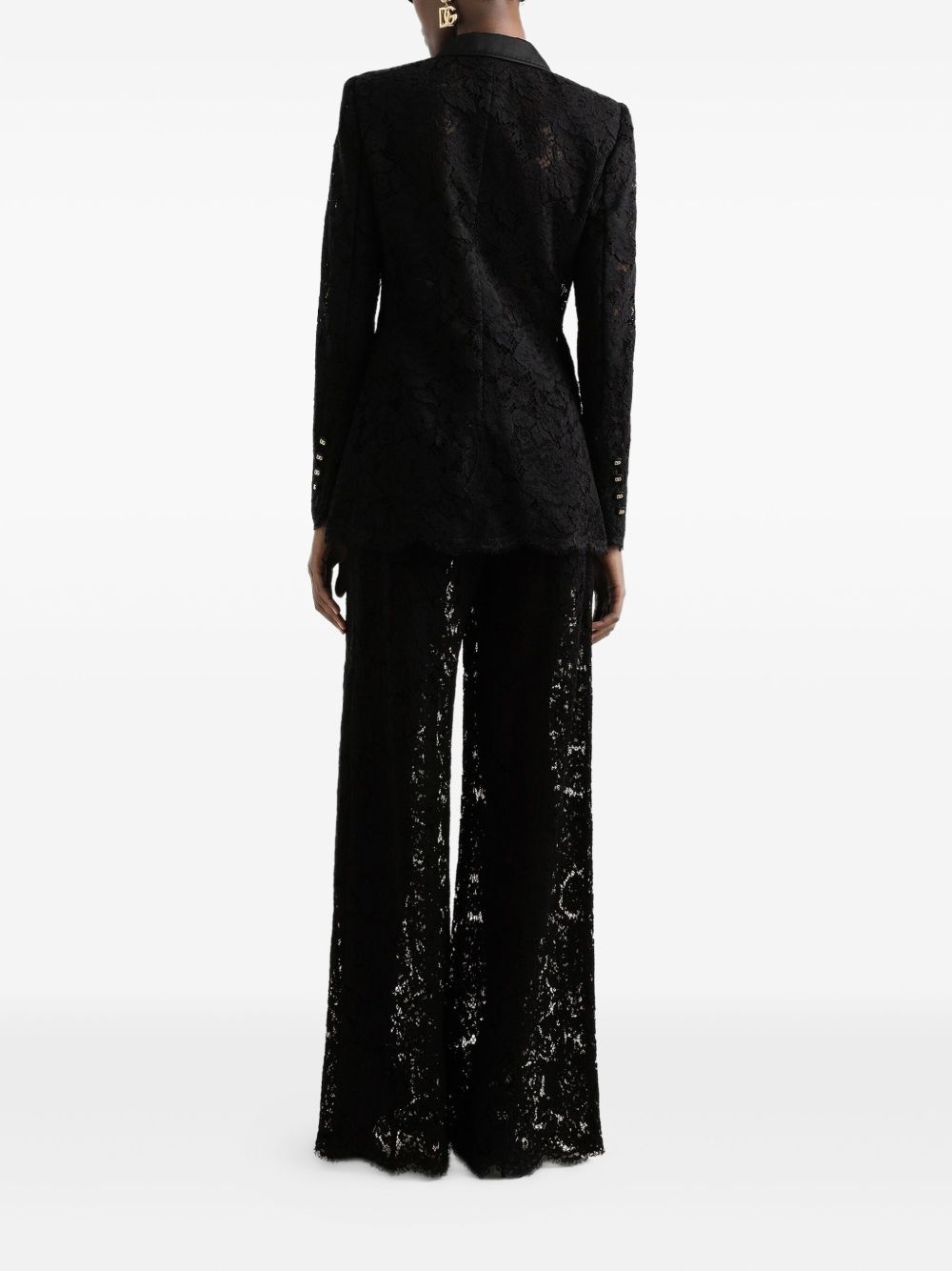 lace-detailing trousers - 3
