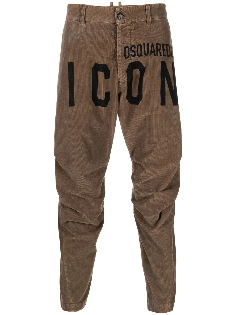 corduroy logo-print trousers - 1