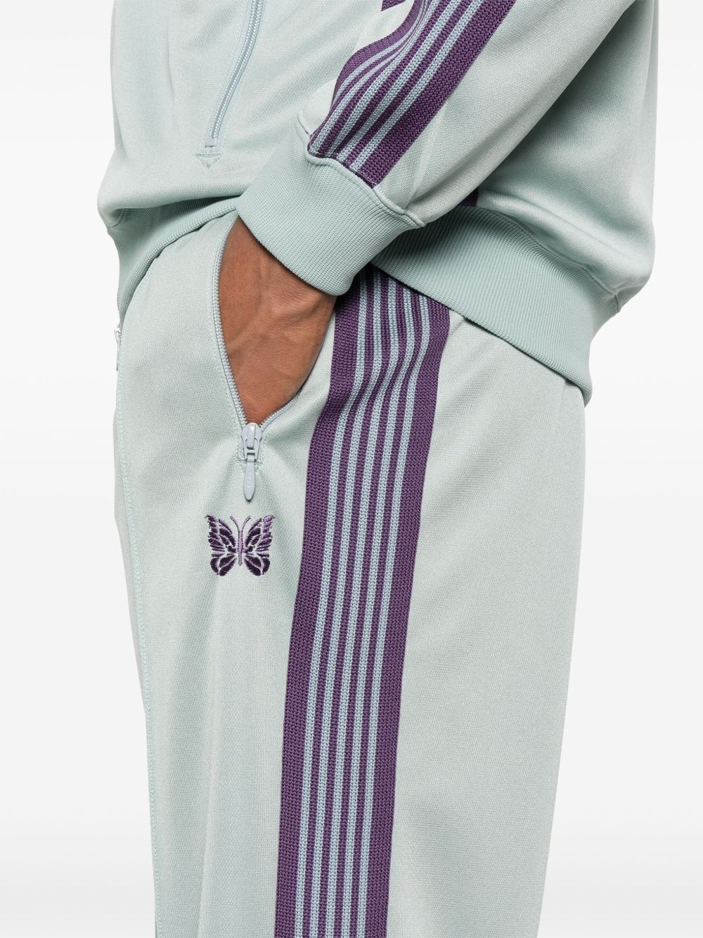 butterfly-embroidered track pants - 5