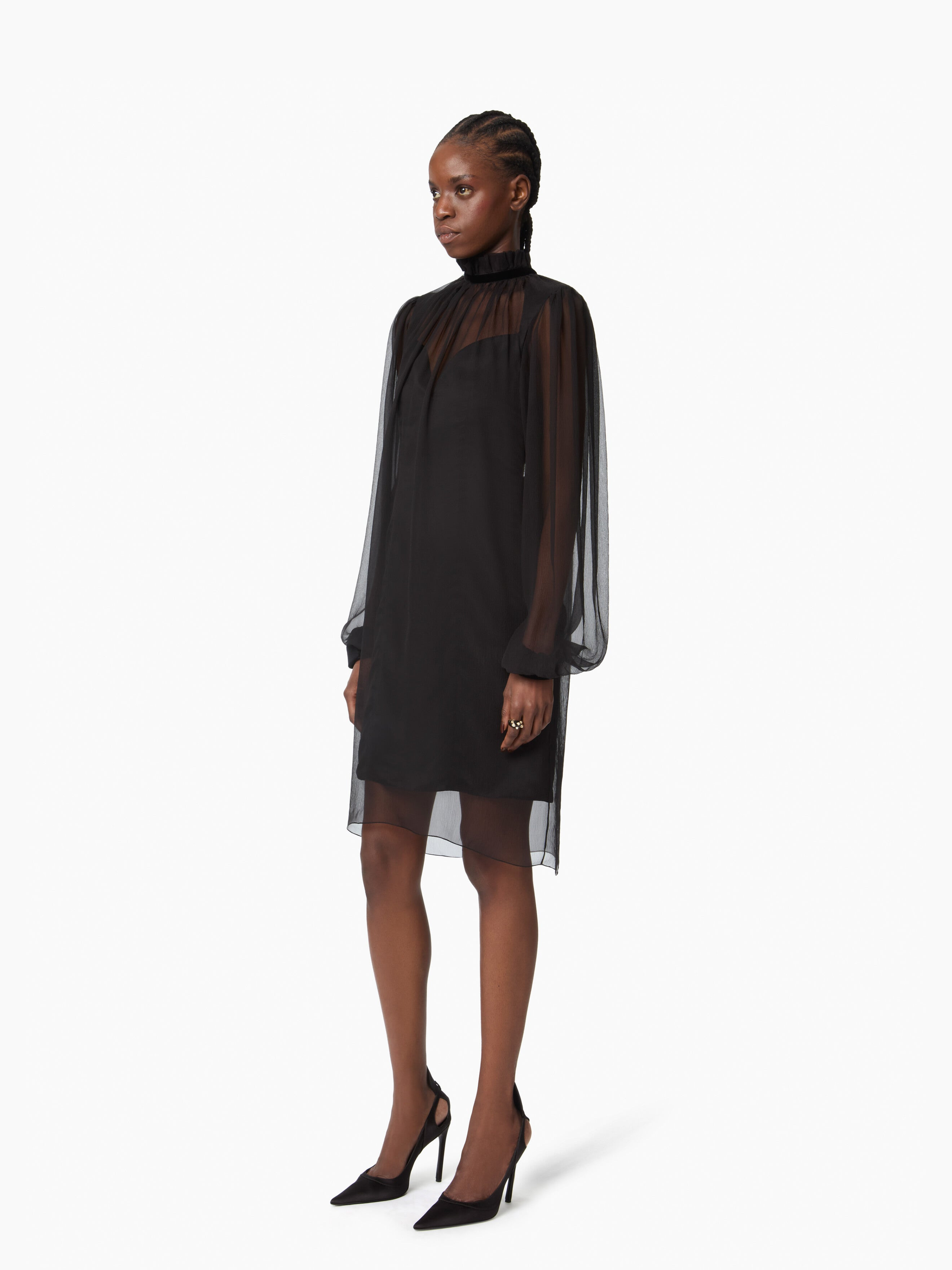 Crinkled Silk Midi Dress - 2