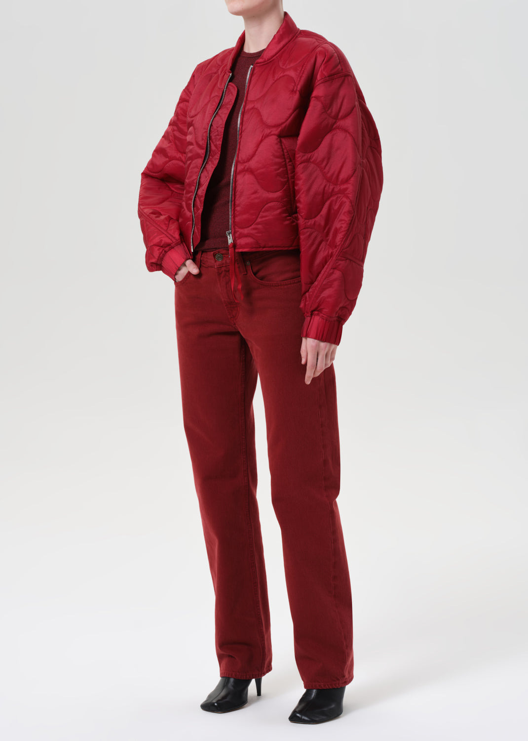 IONA QUILTED JACKET IN TOMATO - 4