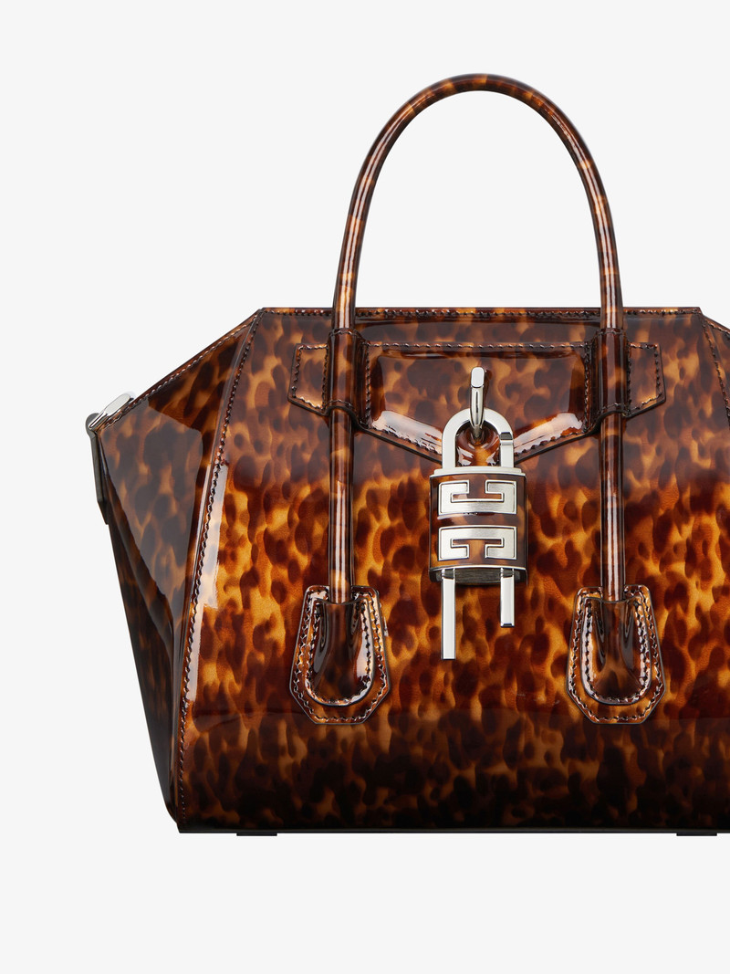 MINI ANTIGONA LOCK BAG IN TORTOISESHELL LEATHER 6